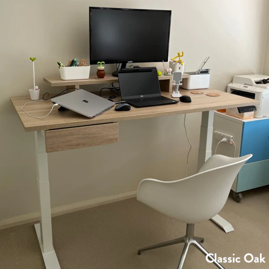 Buy Desky Dual Melamine Sit Stand Desk | Abbotts Office Furniture Hawthorn