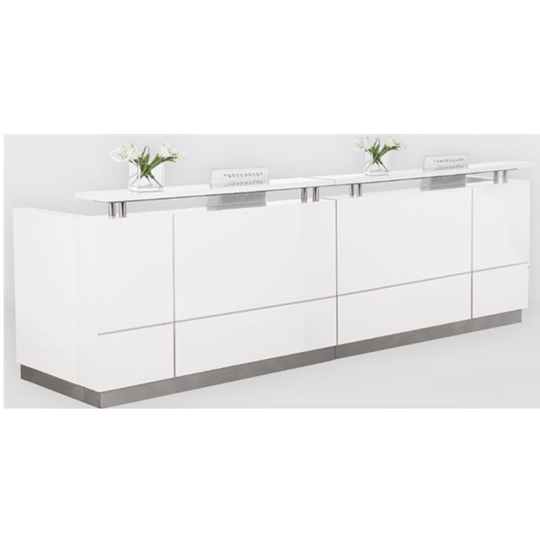 Hugo Plus Reception Desk Gloss White h 1