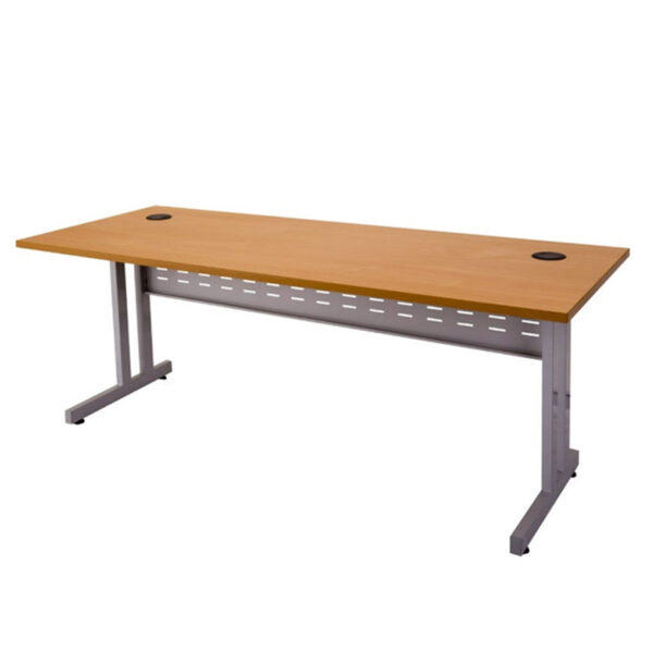 Rapid Span Desk with CLEG beech top silver frame 800x490 1 1