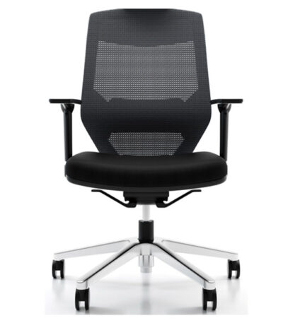 Vogue Medium Back Chair Black Aluminium W04MABK6 1