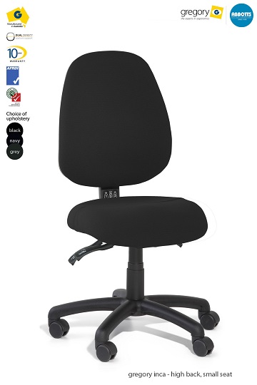 gregory high back small seat black