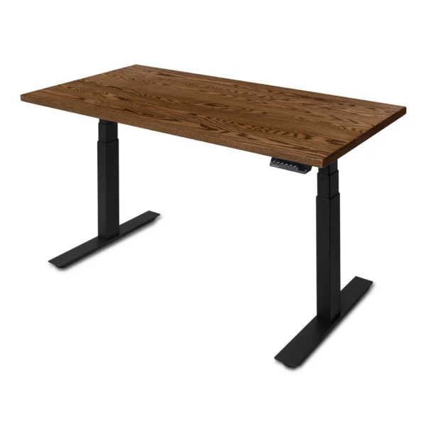 UpDown Pro American Oak Desk Black Frame