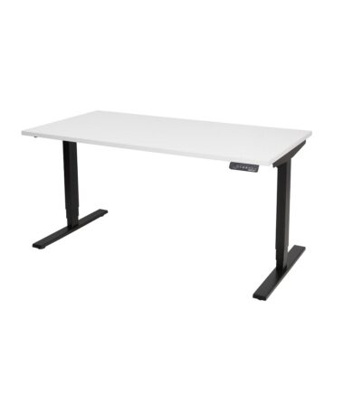 Vertilift Sit Stand Desk with White Top and Black Frame